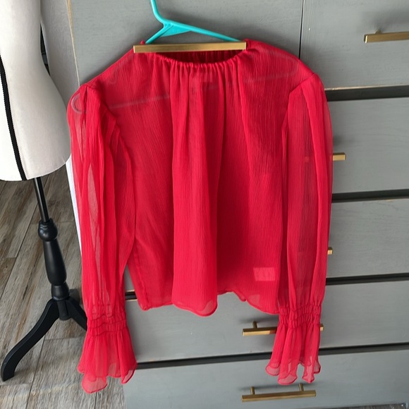 Beauties red chiffon top size 8 - Picture 2 of 9